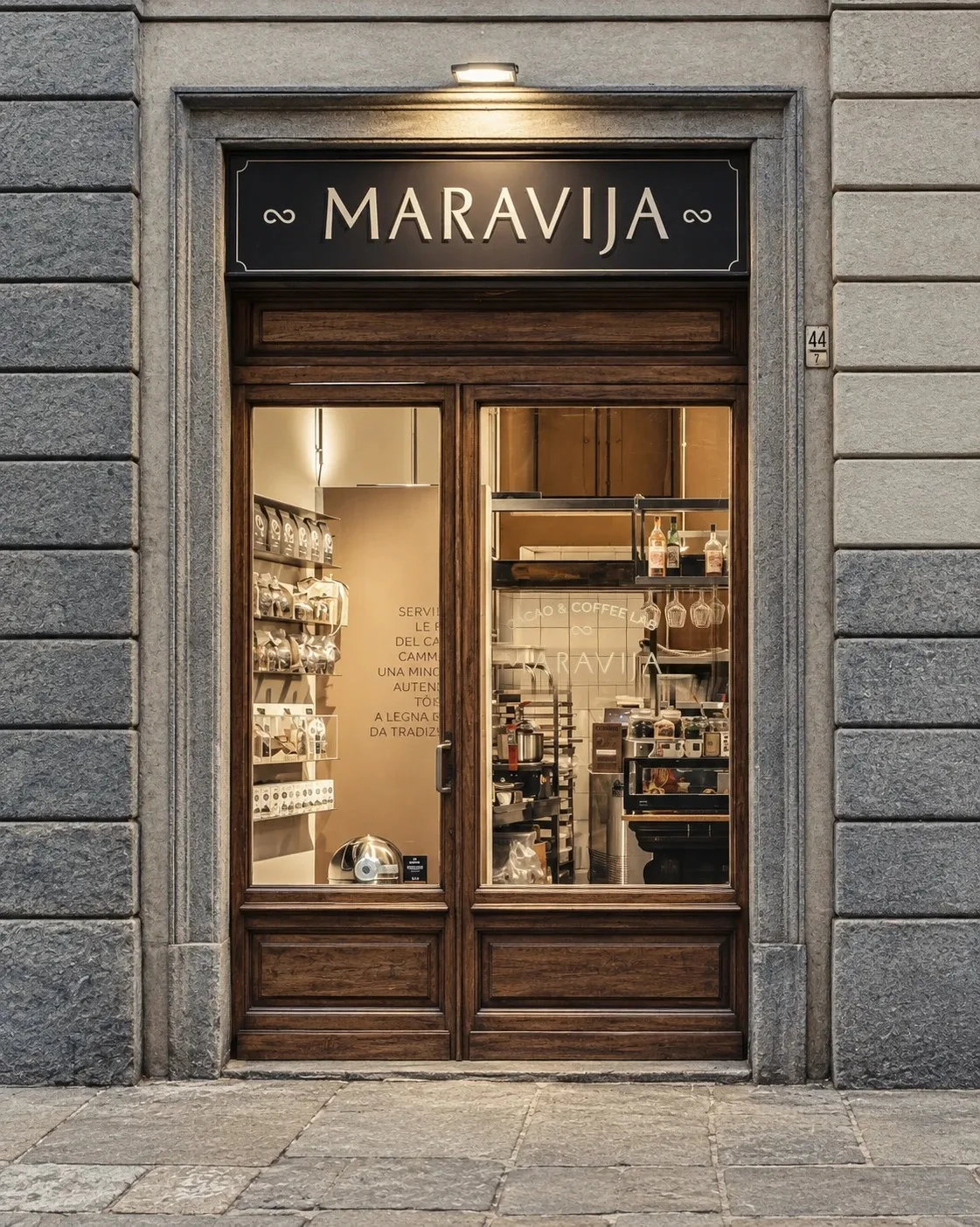 L'ingresso di Maravija in Via Carlo Alberto 44