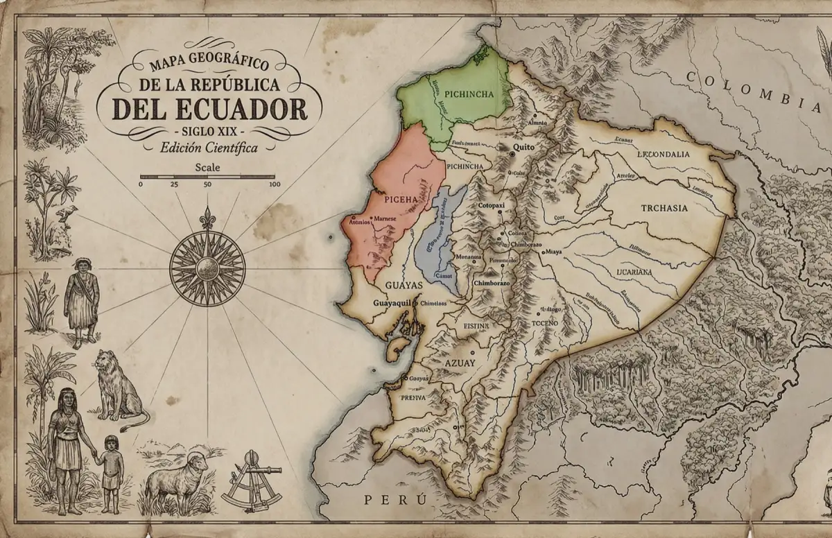 Mappa antica dell'Ecuador